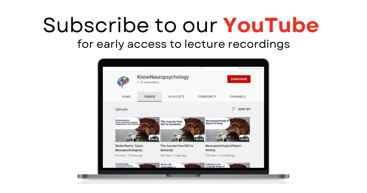 Subscribe to our YouTube for early access to lecture recordings